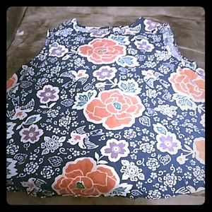 A blue multi colored tank top.